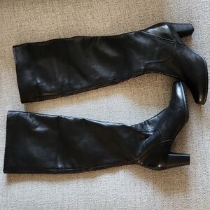 Canal Grande Black Over-the-Knee Leather Boots